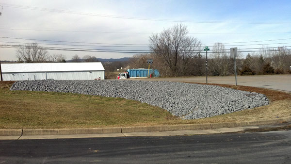 The bank on this commercial property required erosion control.